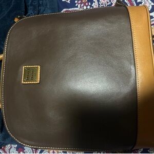 Dooney & Bourke Brown and Tan Messenger Bag Premium Leather
